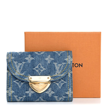 Louis Vuitton Denim Amelia Compact Wallet Blue 7 of 7