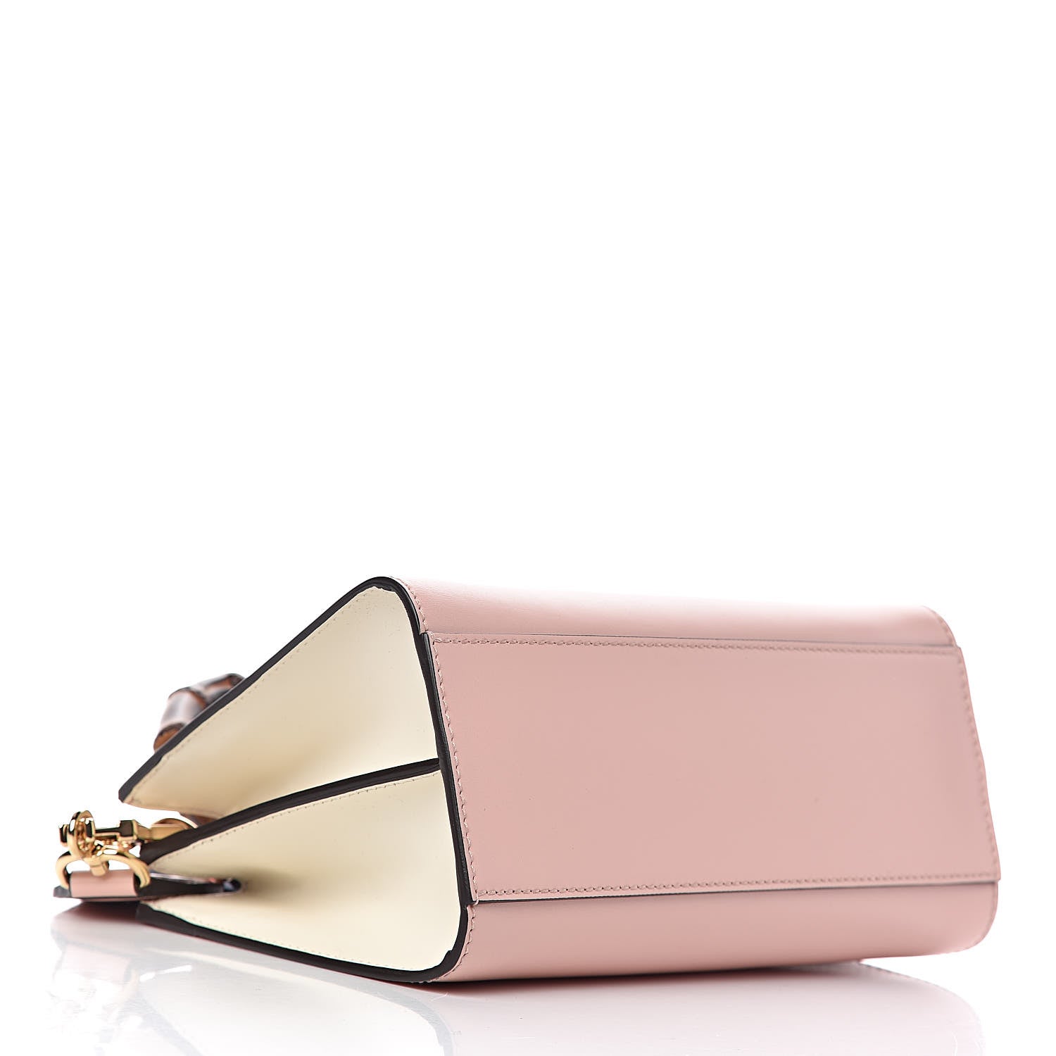 Gucci Nappa Bamboo Web Mini Nymphaea Top Handle Bag Perfect Pink Mystic White 4 of 11