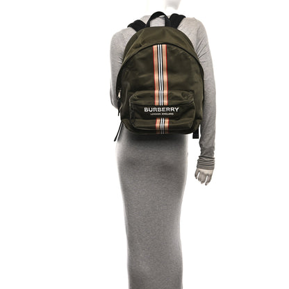 Burberry Canvas Vintage Check Stripe Jett Backpack Dark Olive Green 3 of 10
