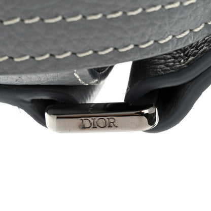 Christian Dior Grained Calfskin Large Saddle Messenger Bag Deep Grey 11 of 12
