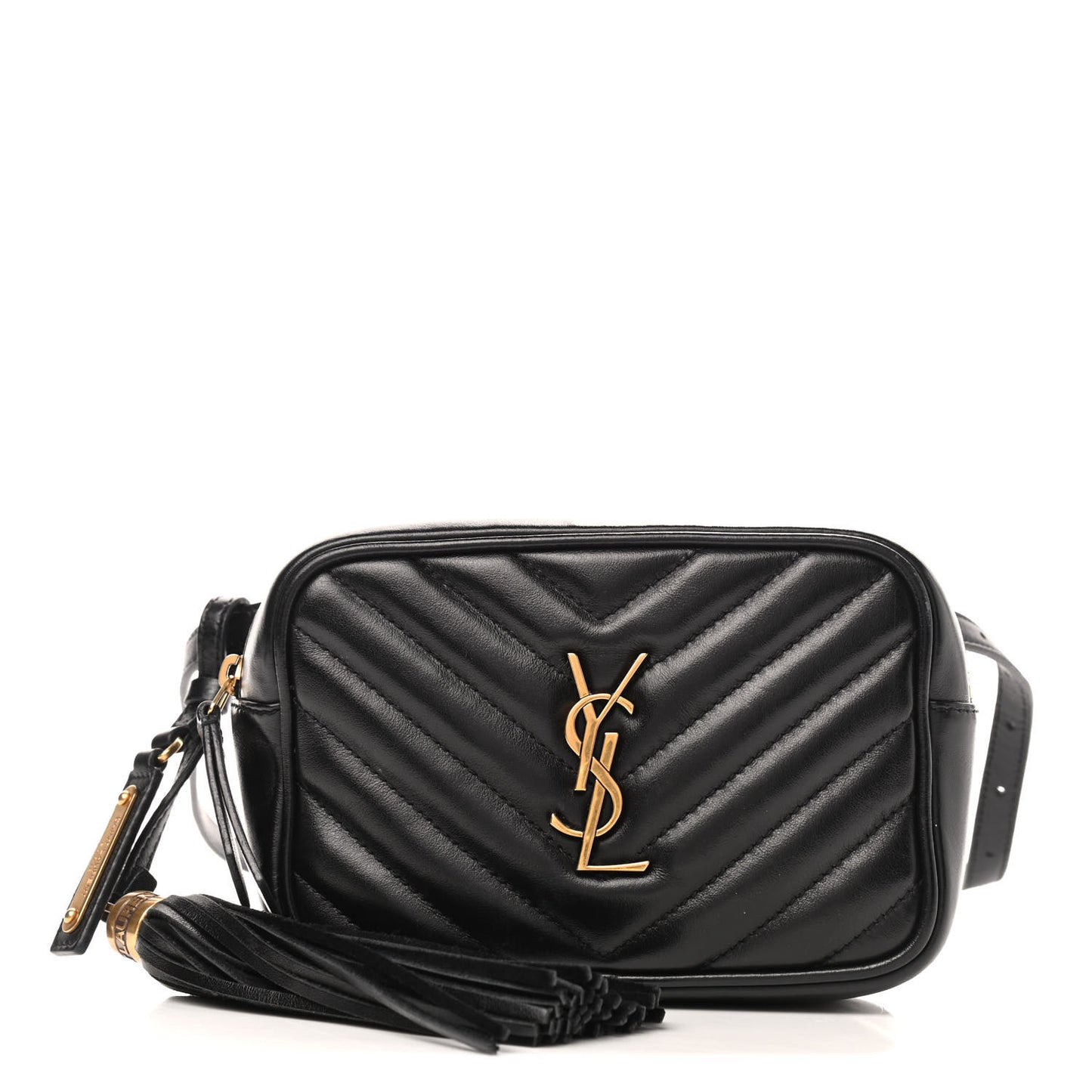 Calfskin Matelasse Monogram Lou Belt Bag Black
