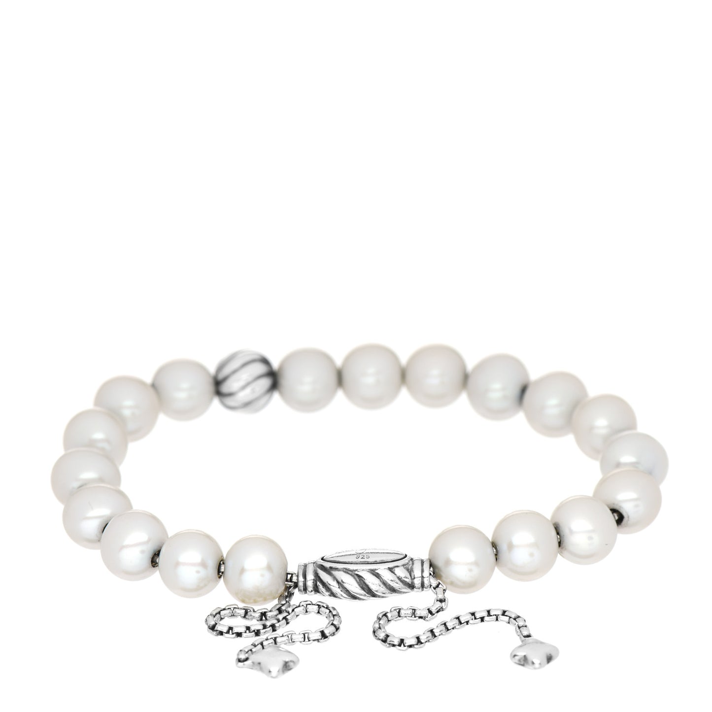 Sterling Silver Pearl 8mm Spiritual Bead Bracelet