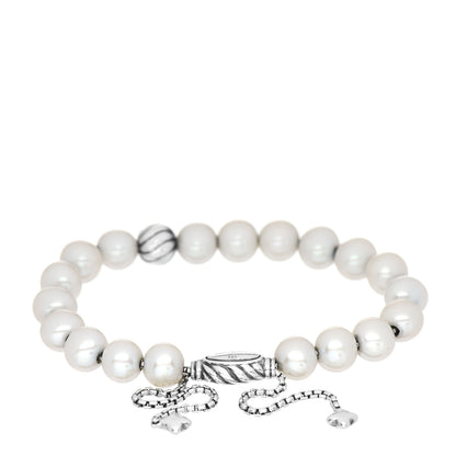David Yurman Sterling Silver Pearl 8mm Spiritual Bead Bracelet 3 of 5