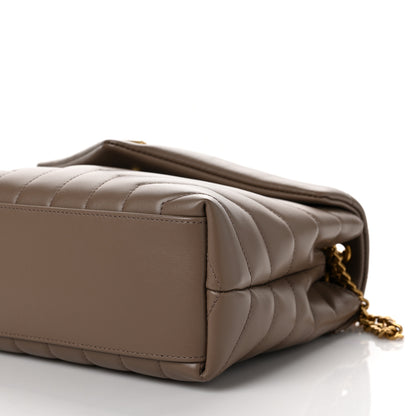 Saint Laurent Calfskin Y Quilted Monogram Small Loulou Chain Satchel Taupe 8 of 8