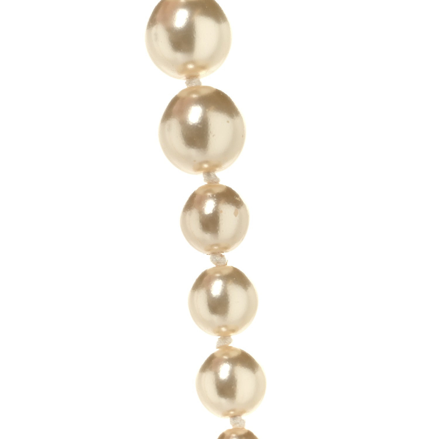 Chanel Graduated Pearl CC Long Necklace Silver 5 of 5