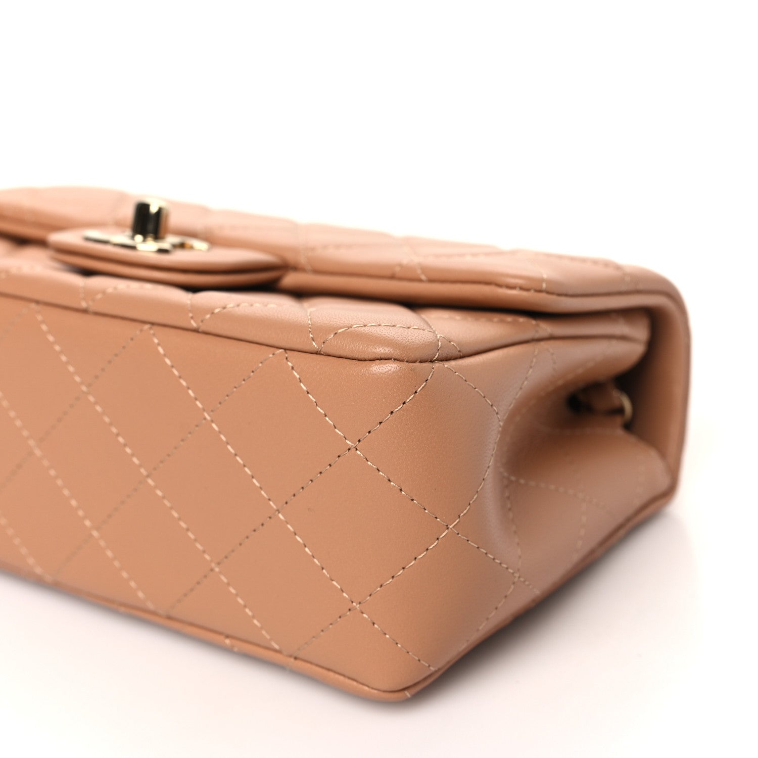 Chanel Lambskin Quilted Mini Rectangular Flap Brown 10 of 11