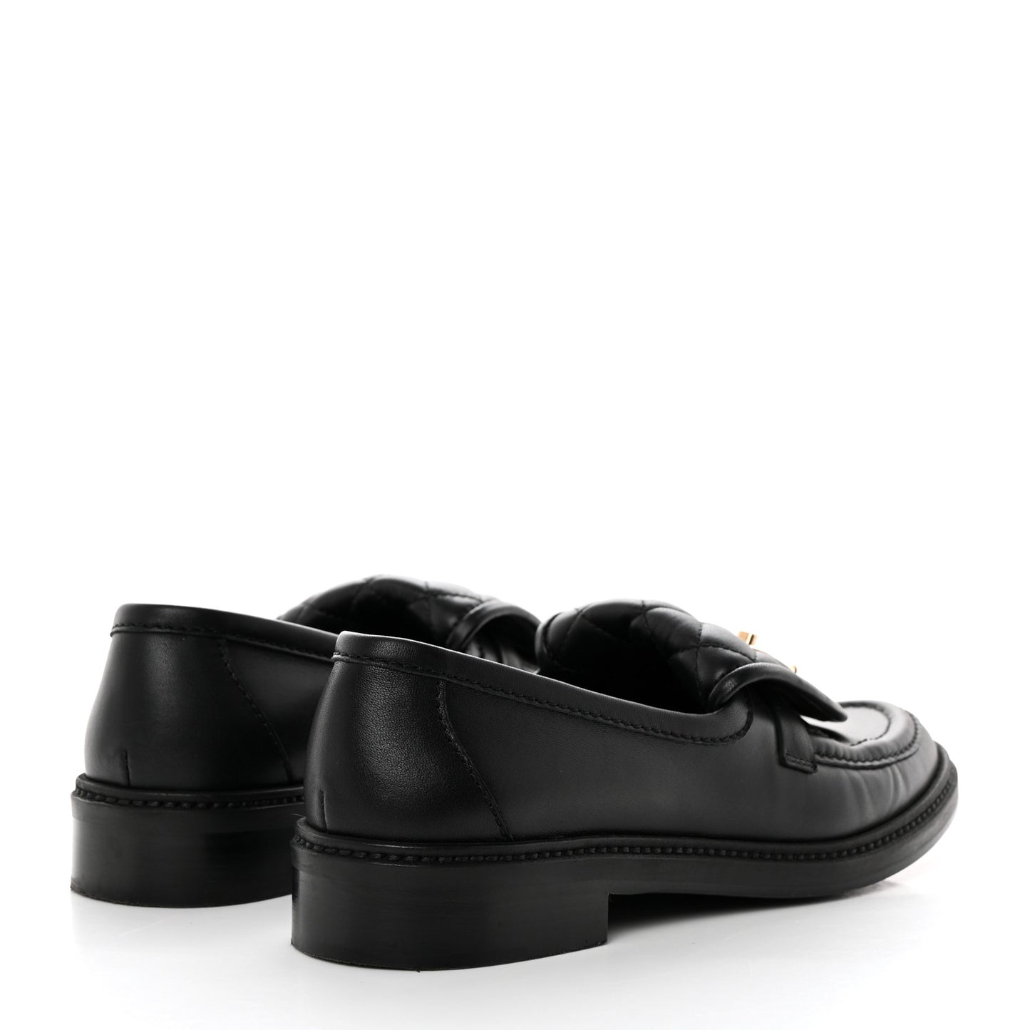 Lambskin Quilted CC Turnlock Loafers 38.5 Black
