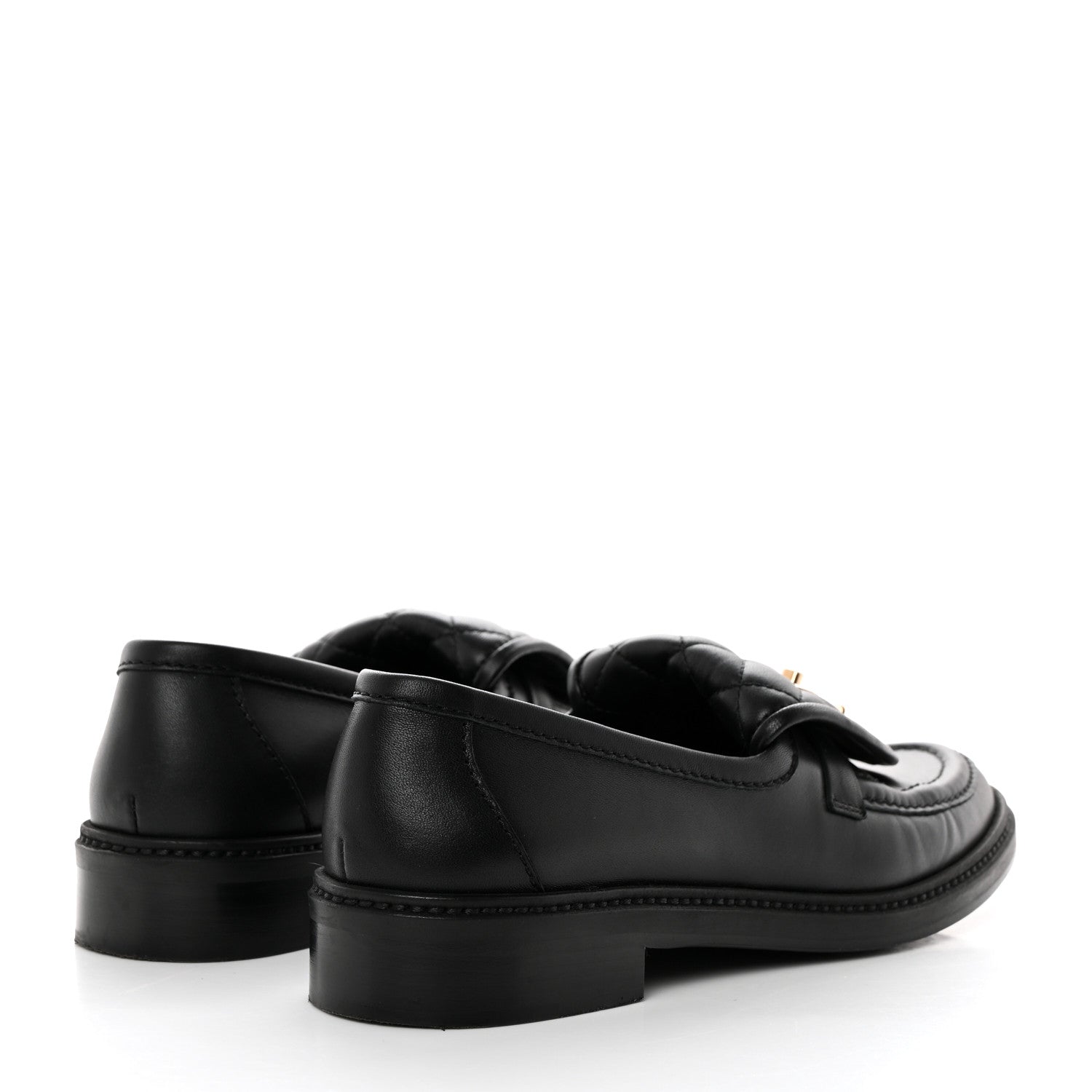 Chanel Lambskin Quilted CC Turnlock Loafers 38.5 Black 4 of 8