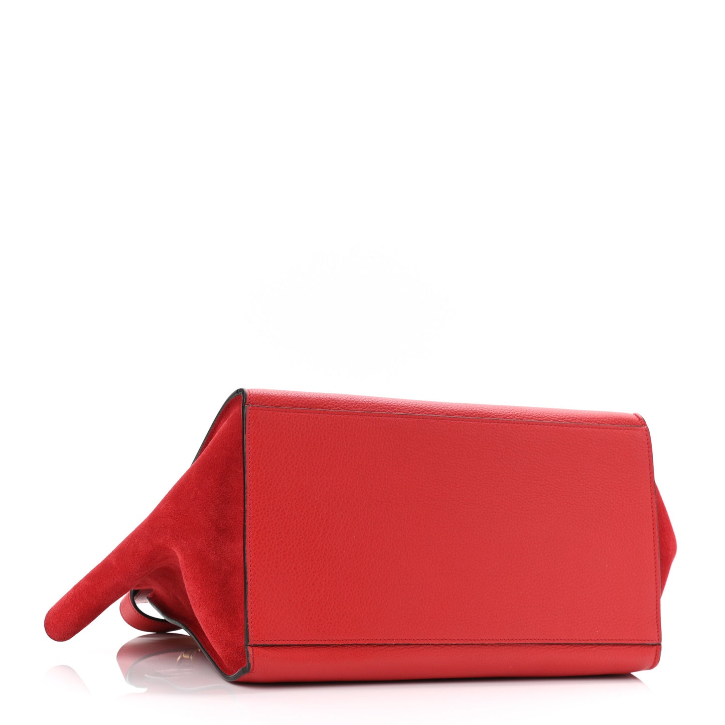 Drummed Calfskin Suede Medium Trapeze Coquelicot