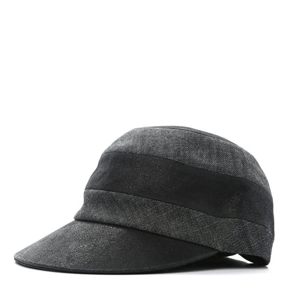 Hermes Goatskin Cotton Linen Cap 56 Black 1 of 8