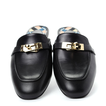 Hermes Goatskin Oz Mules 36 Black 5 of 11