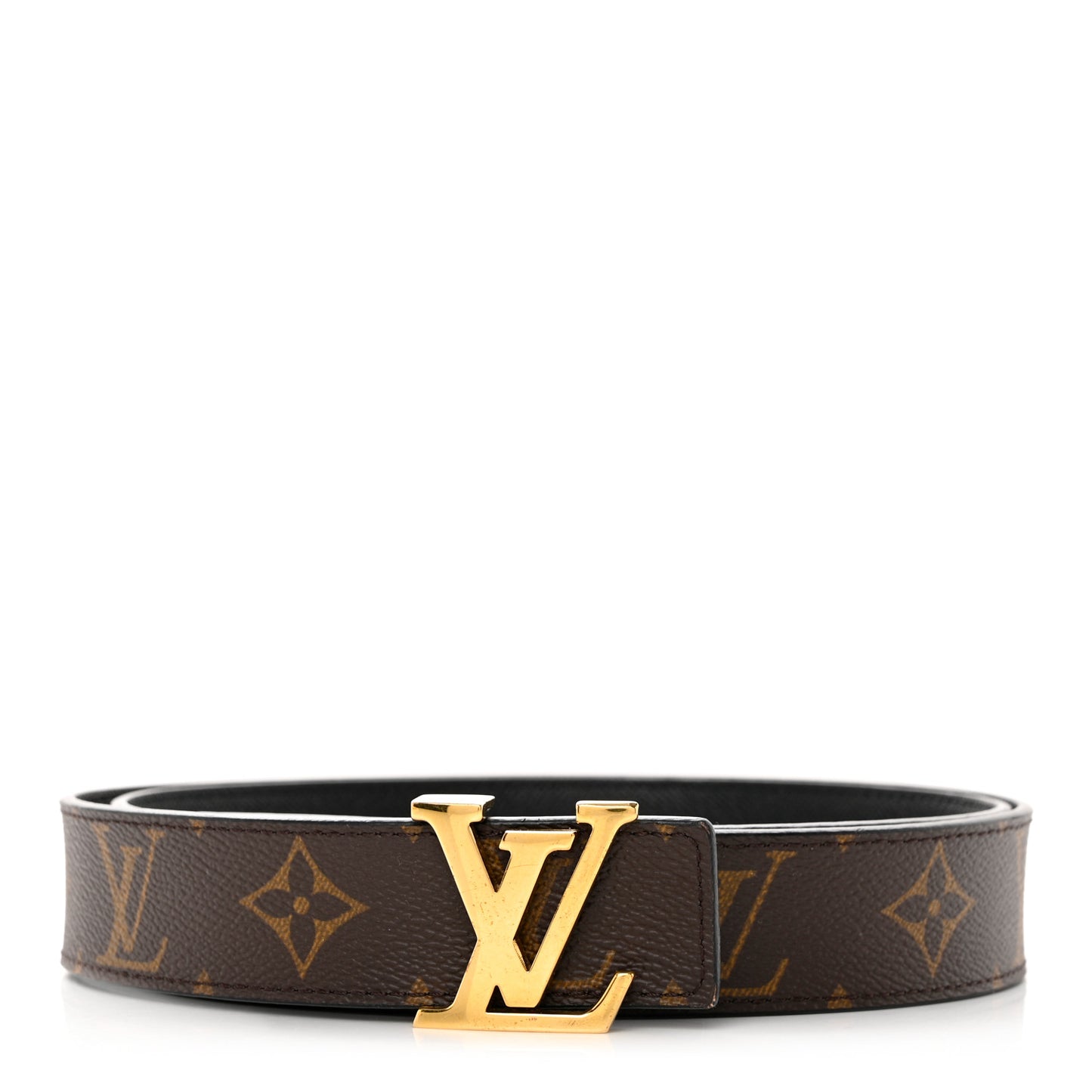 Calfskin Monogram 30mm LV Initiales Reversible Belt 90 36 Black