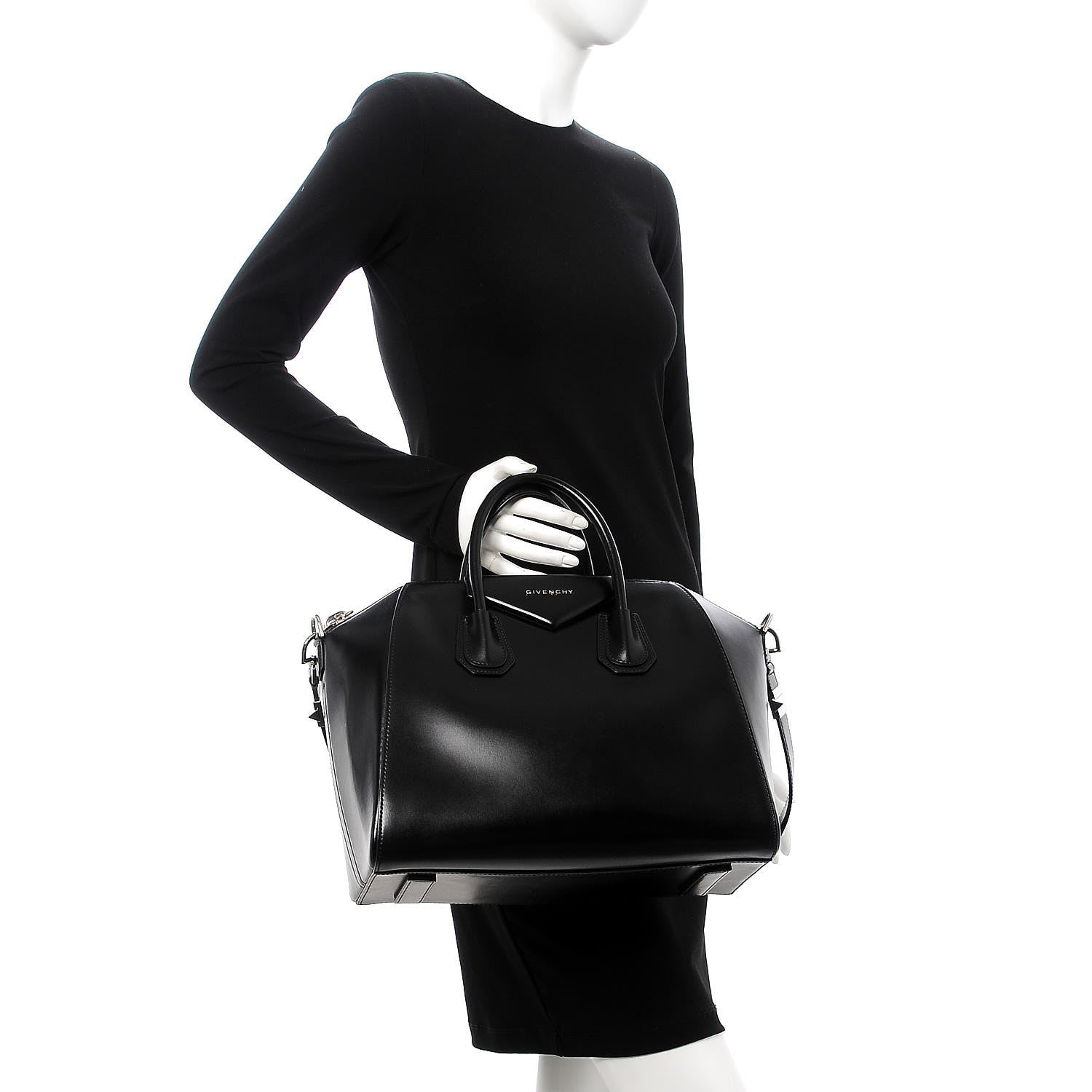 Givenchy Shiny Lord Calfskin Medium Antigona Black 3 of 11