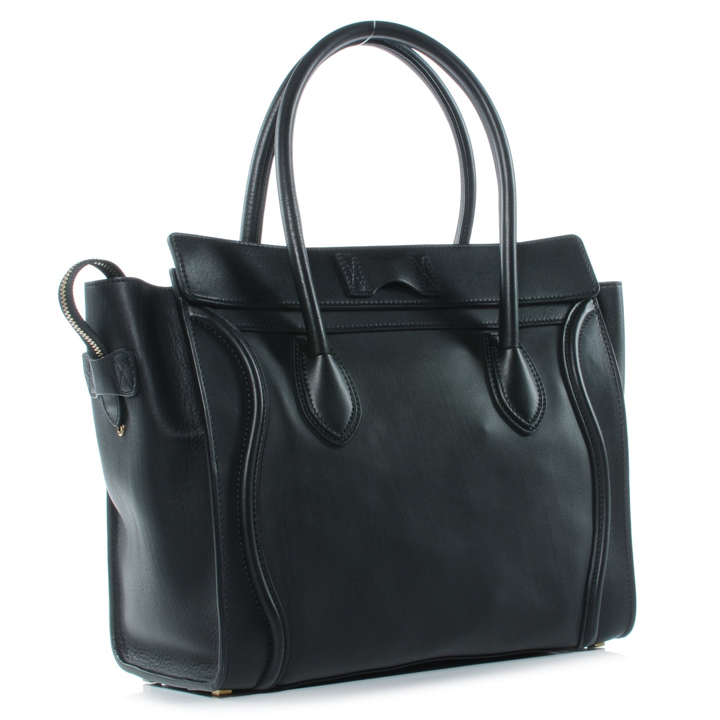 Smooth Calfskin Shoulder Luggage Black