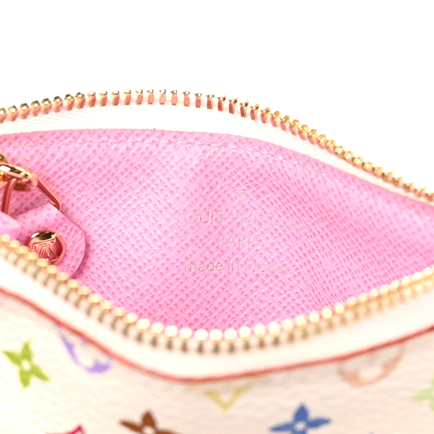 Monogram Multicolor Key Pouch White Litchi