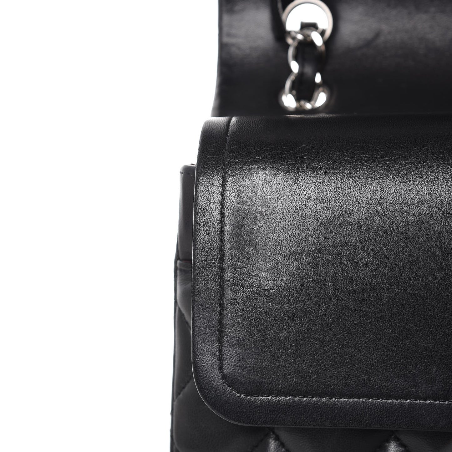 Lambskin Quilted Jumbo Double Flap Black