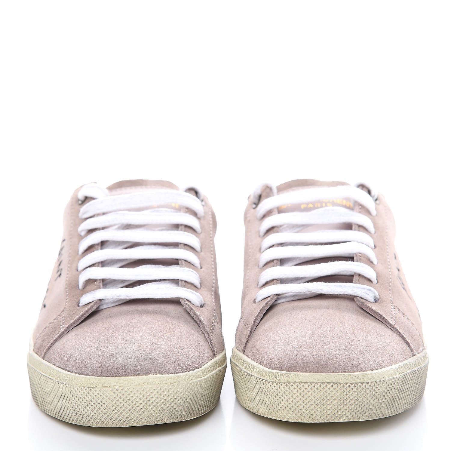 Saint Laurent Distressed Suede Womens Court Classic Sneakers 37 Rose Antique 2 of 12