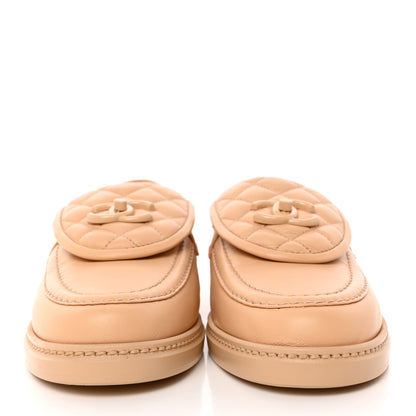 Chanel Lambskin Quilted CC Turnlock Moccasins 38.5 Beige 2 of 11