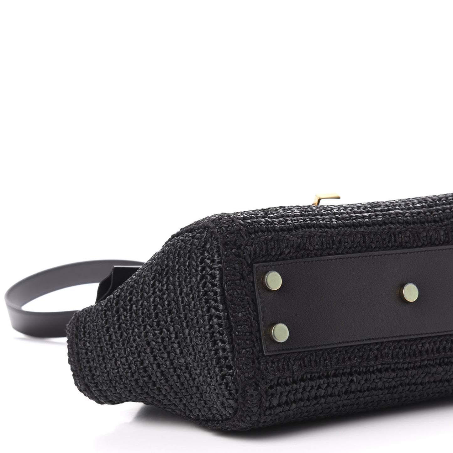 Raffia Baby Monogram Downtown Cabas Black