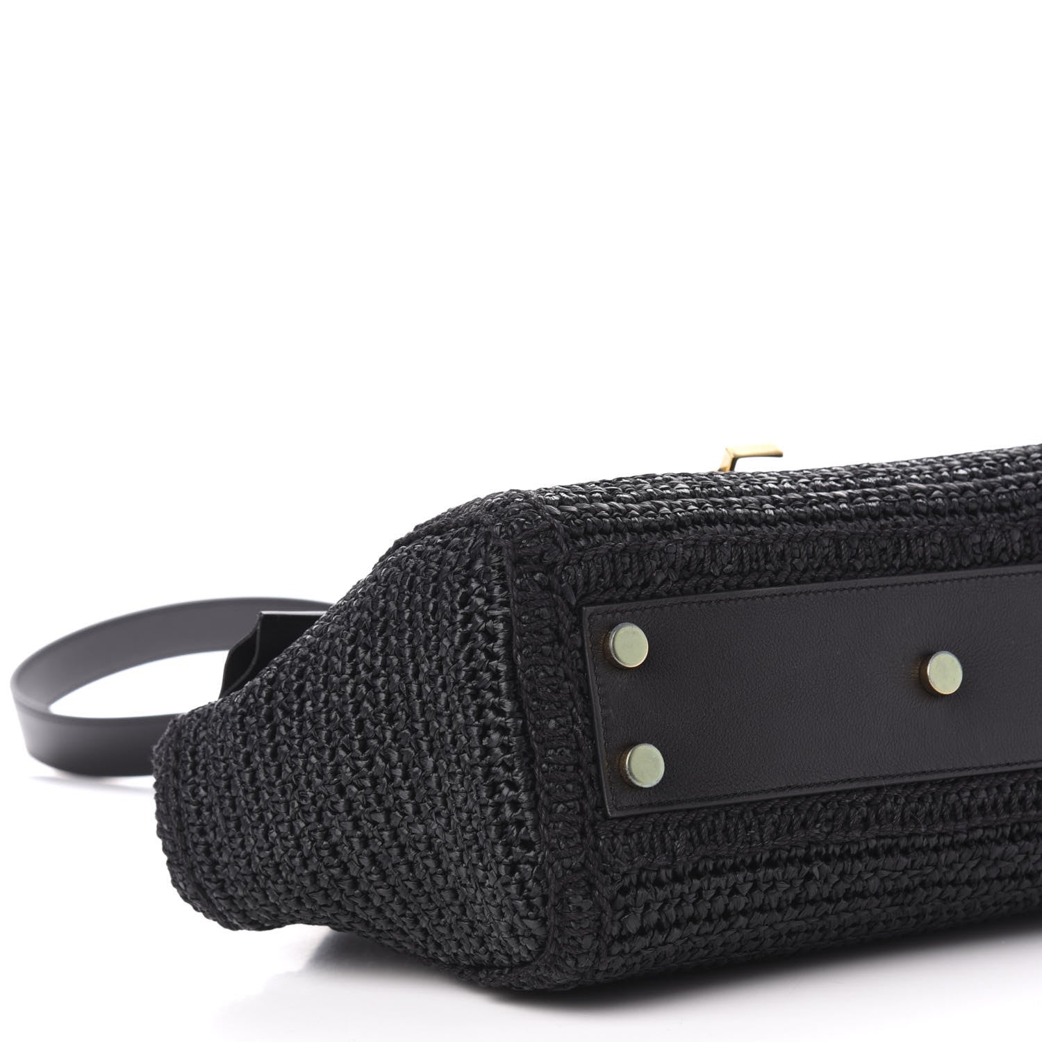 Saint Laurent Raffia Baby Monogram Downtown Cabas Black 8 of 10
