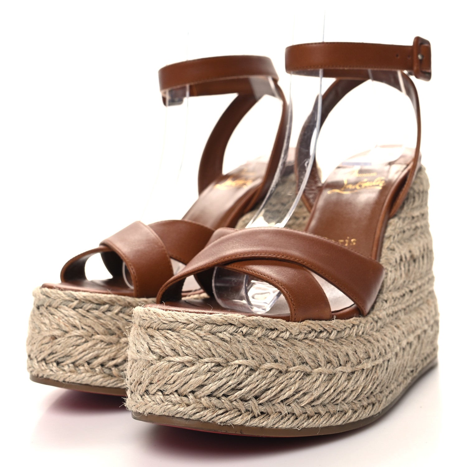 Christian Louboutin Goatskin Super Mariza 130 Espadrille Sandals 37 Black 3 of 8