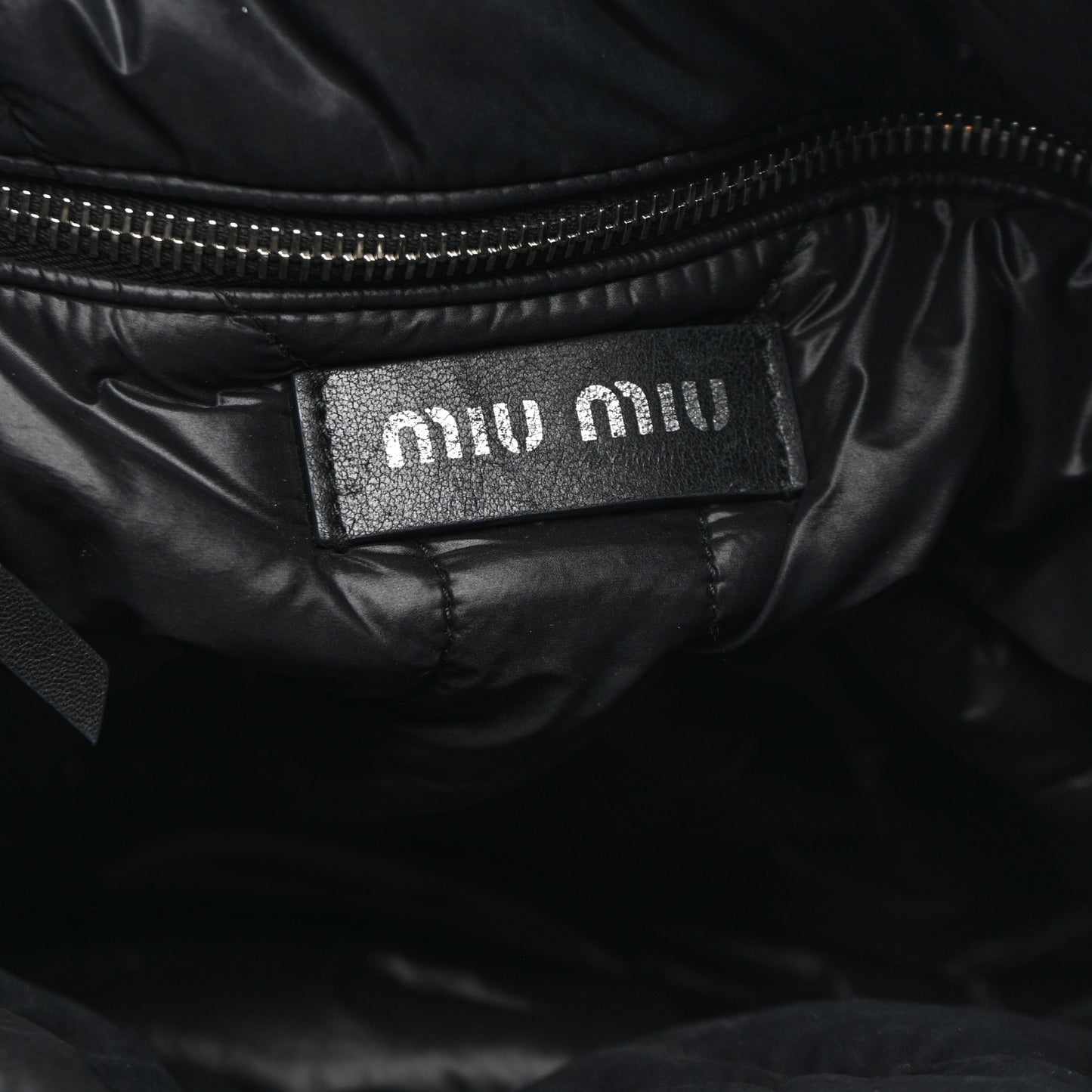 Padded Nylon Quilted Tote Black