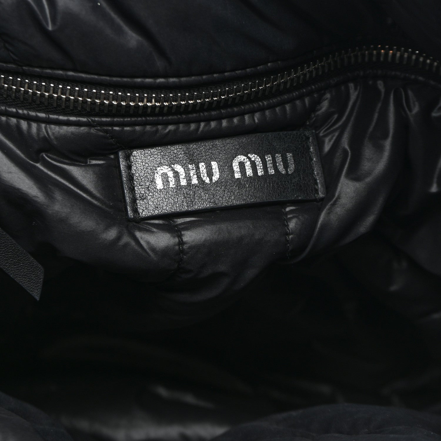 Miu Miu Padded Nylon Quilted Tote Black 6 of 10