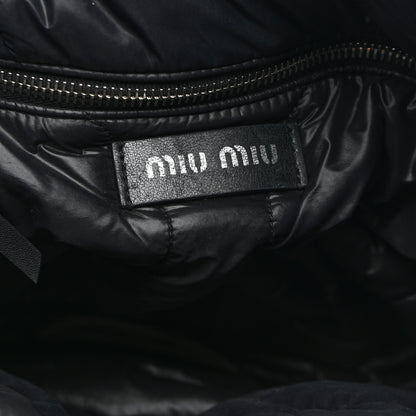 Miu Miu Padded Nylon Quilted Tote Black 6 of 10
