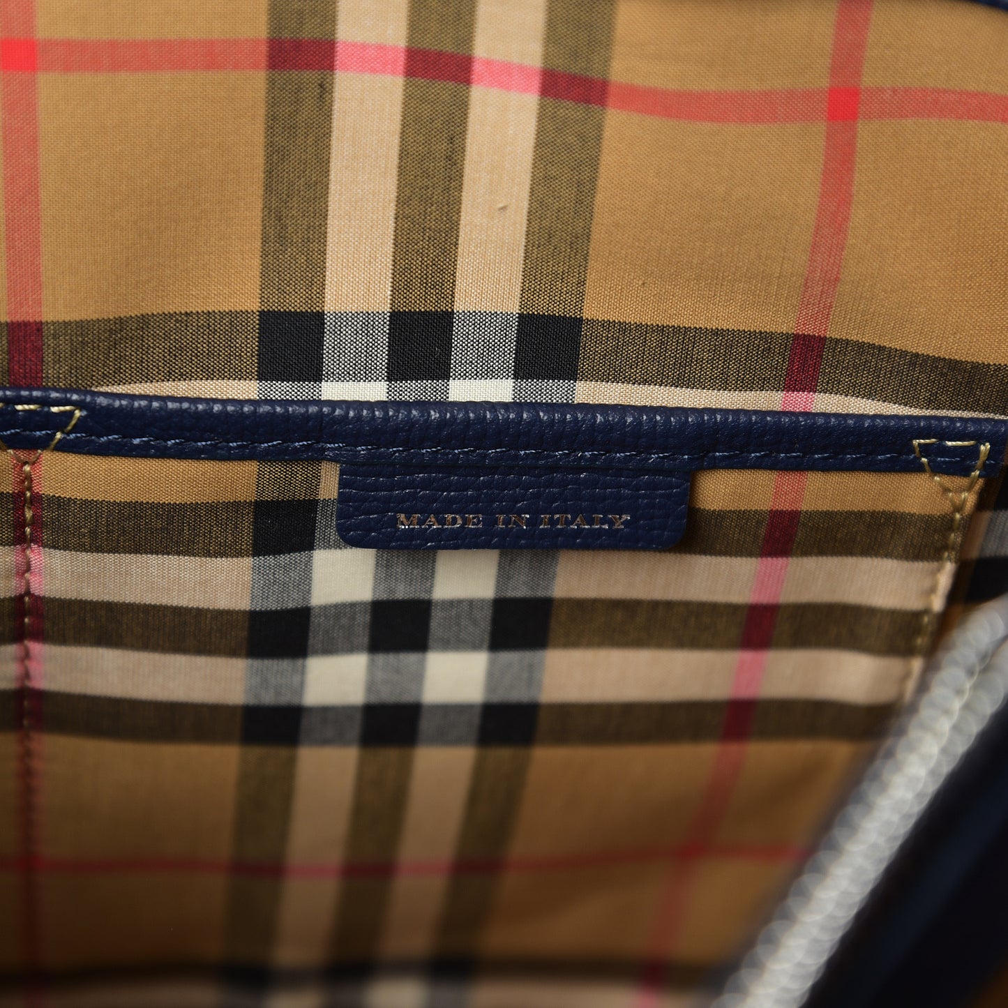 Derby Calfskin Vintage Check Medium Banner Tote Regency Blue