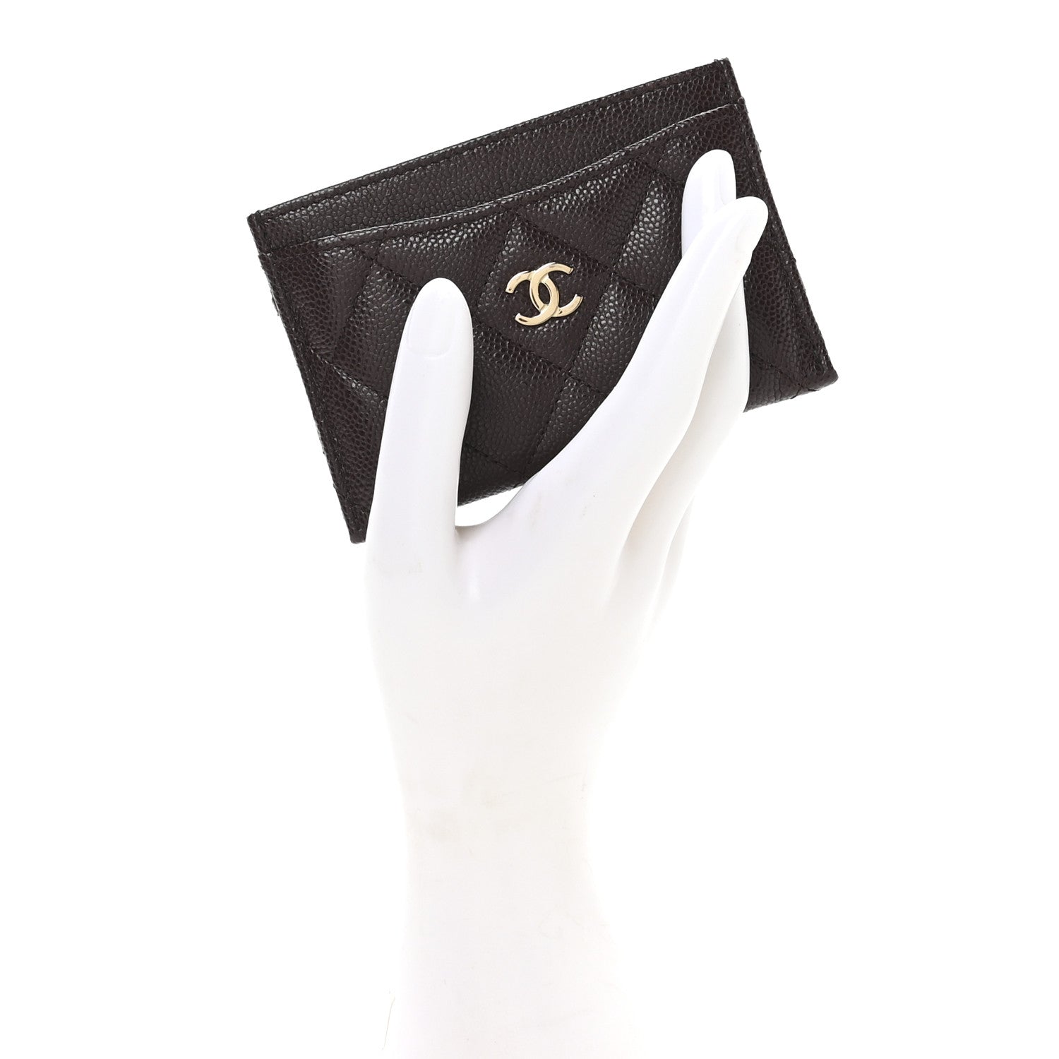 Chanel Caviar Quilted Card Holder Dark Brown 2 of 9