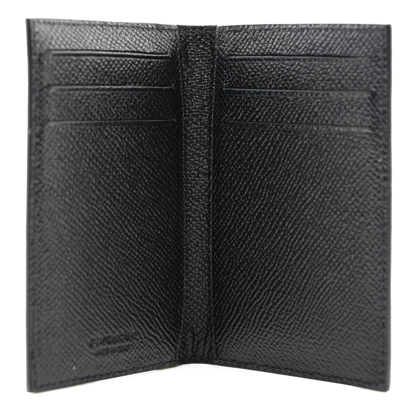 Calfskin Cross Folding Card Holder Black