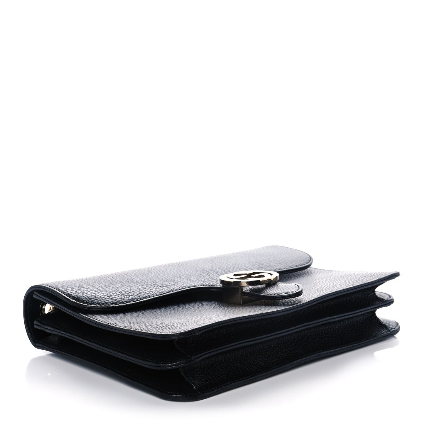Dollar Calfskin Interlocking G Shoulder Bag Black