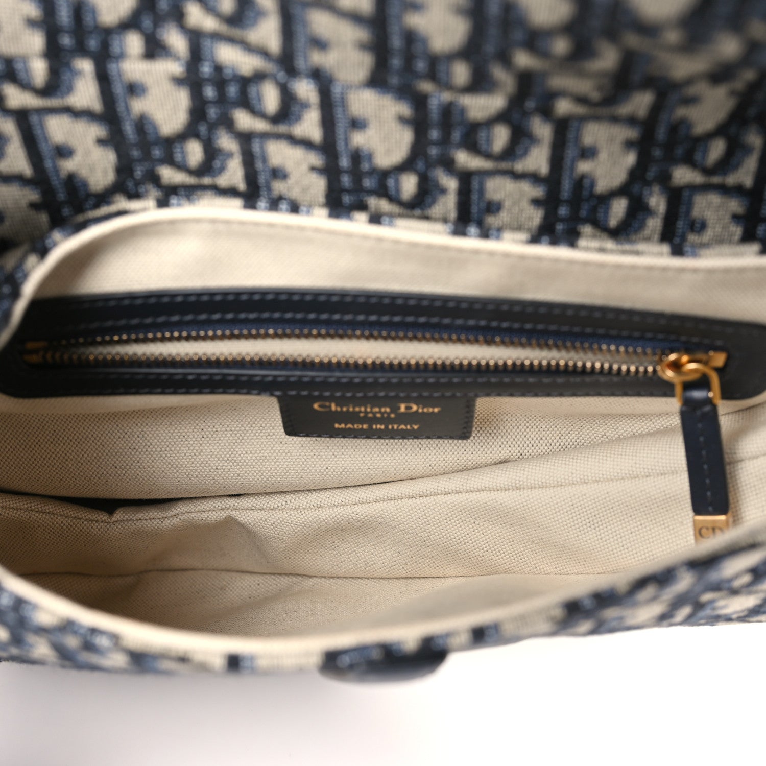 Christian Dior Oblique Saddle Bag Blue 4 of 9