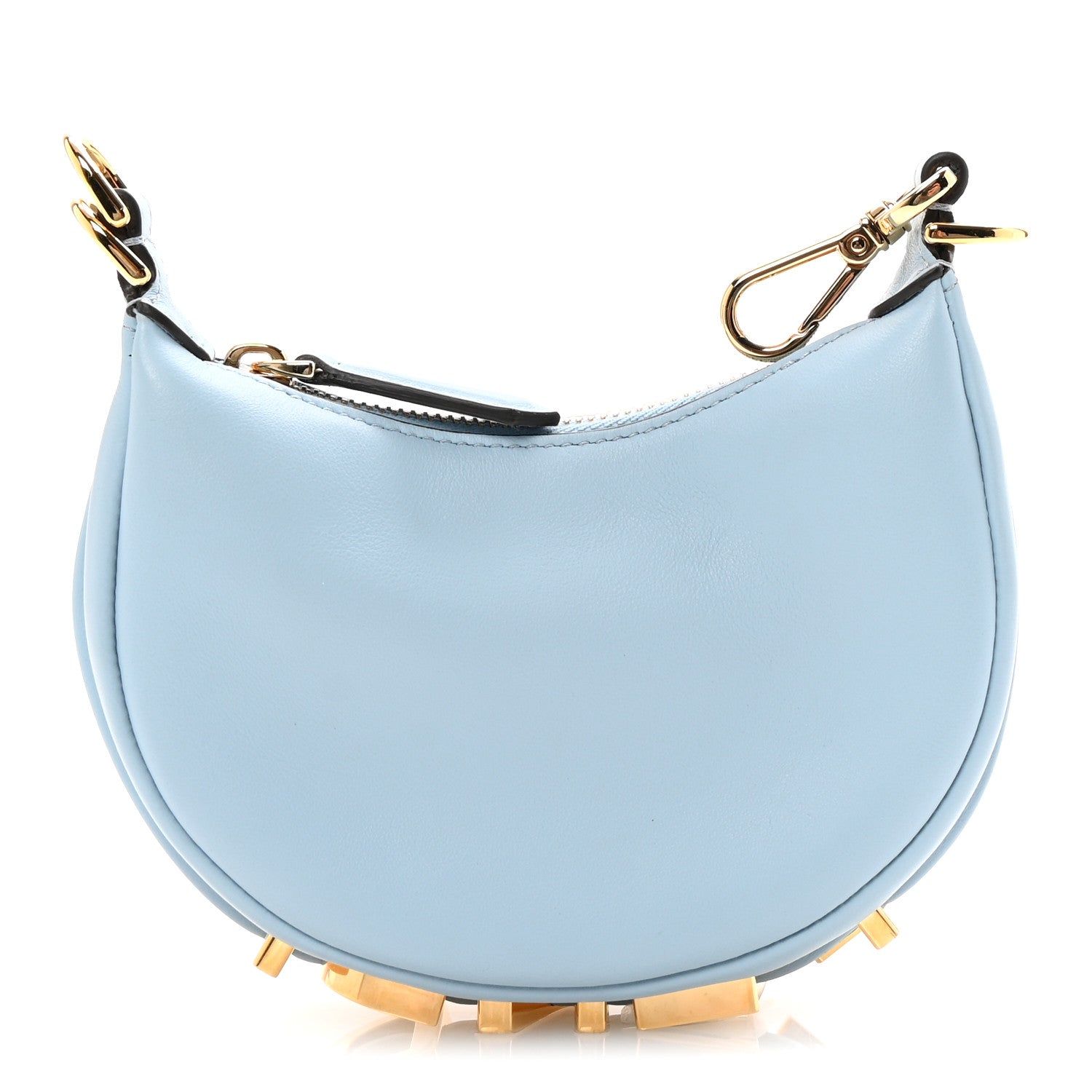 Fendi Vitello Grace Matte Nano Fendigraphy Hobo Charm Azzurro Baby 1 of 7