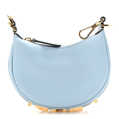Fendi Vitello Grace Matte Nano Fendigraphy Hobo Charm Azzurro Baby 1 of 7
