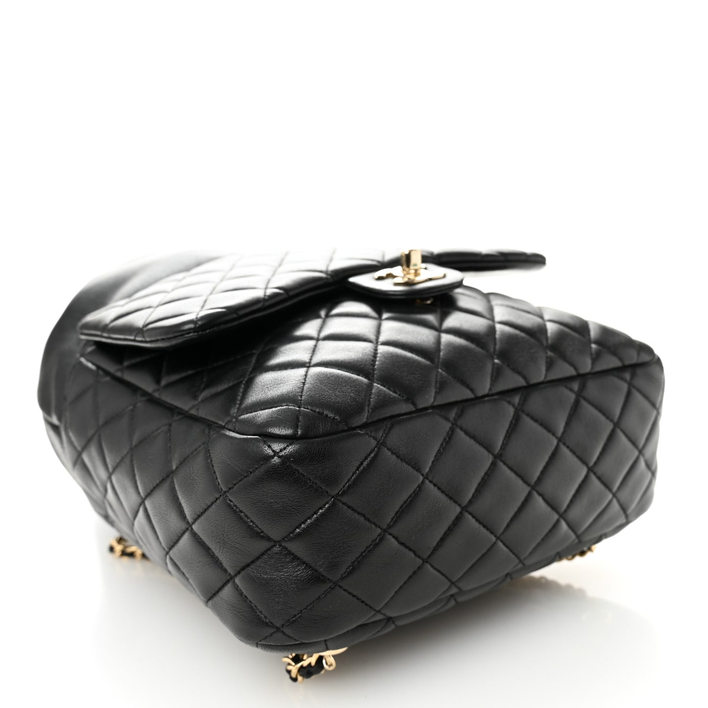 Lambskin Quilted Large in Seoul Backpack Black