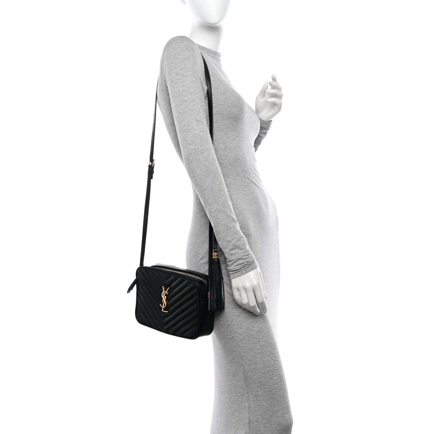 Calfskin Matelasse Monogram Lou Camera Bag Black