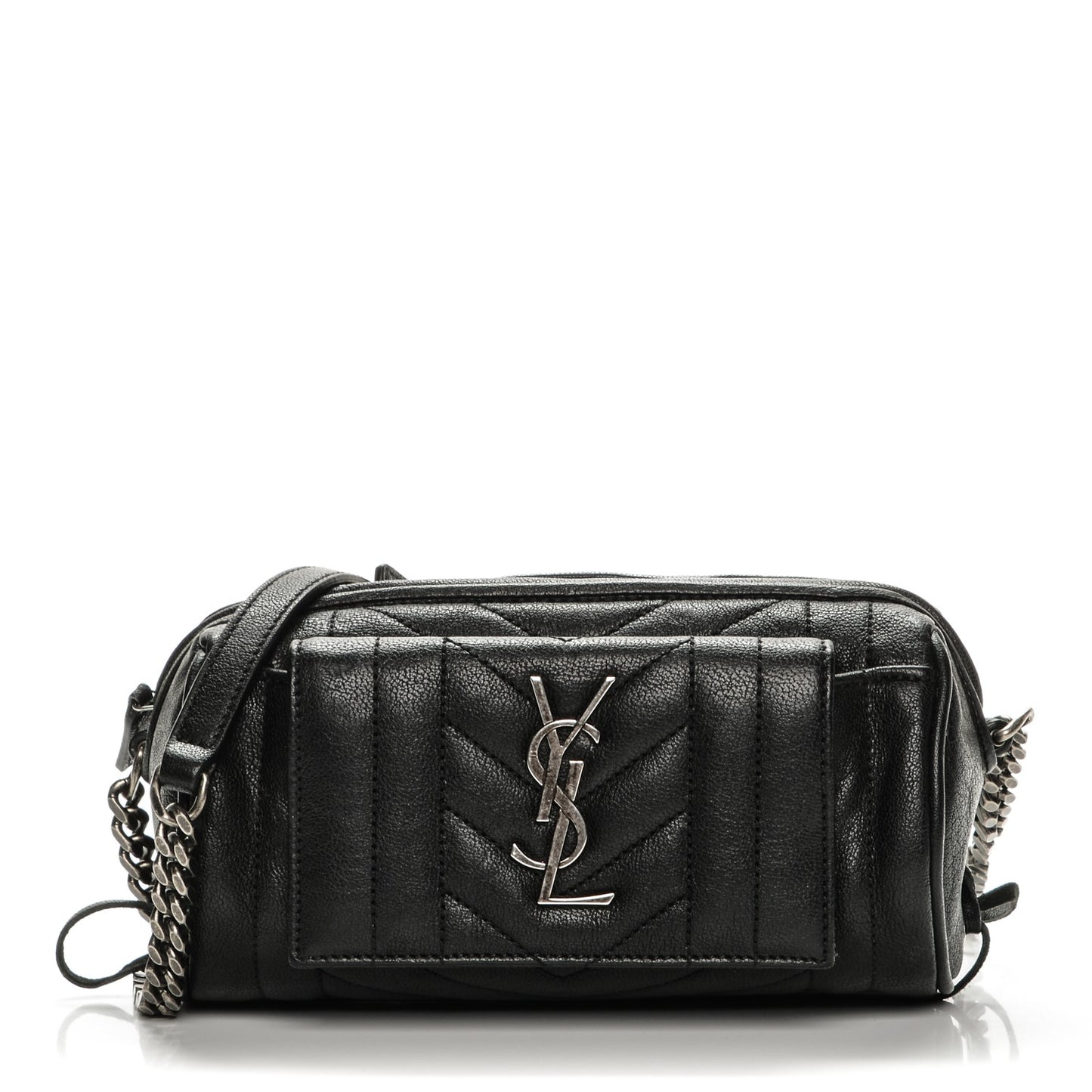 Lambskin Matelasse Monogram East West Rider Bag Black