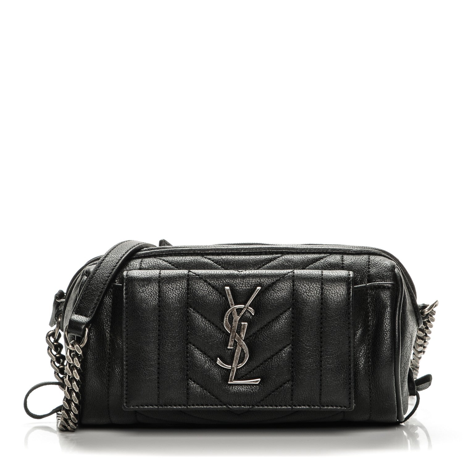 Saint Laurent Lambskin Matelasse Monogram East West Rider Bag Black 1 of 6