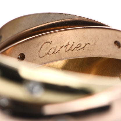 Cartier 18K Pink Yellow White Gold Diamond Trinity Ring 53 6.25 4 of 6