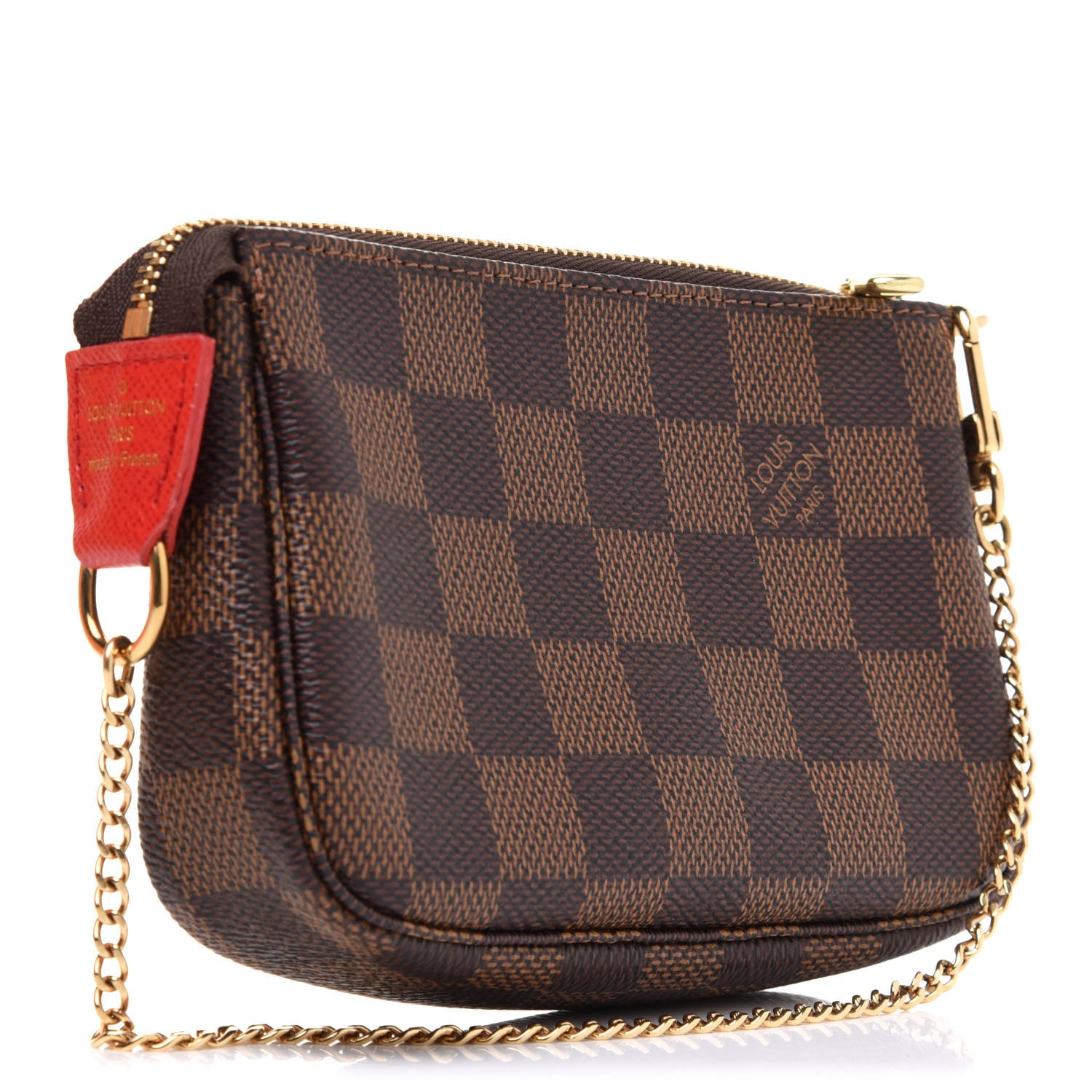 Louis Vuitton Damier Ebene 2019 Christmas Animation Mini Pochette Accessories Red 4 of 11