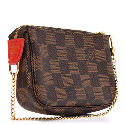 Louis Vuitton Damier Ebene 2019 Christmas Animation Mini Pochette Accessories Red 4 of 11