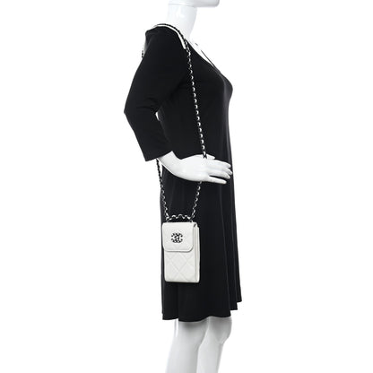 Chanel Lambskin Quilted Chanel 19 Phone Holder With Chain White 2 of 12