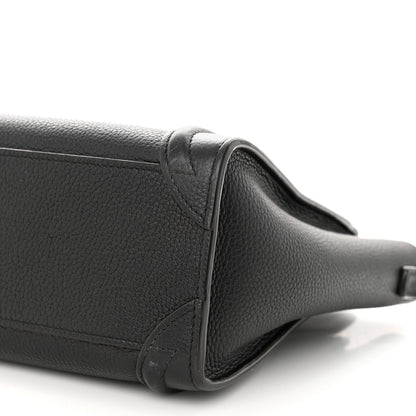 Celine Drummed Calfskin Nano Luggage Black 9 of 14