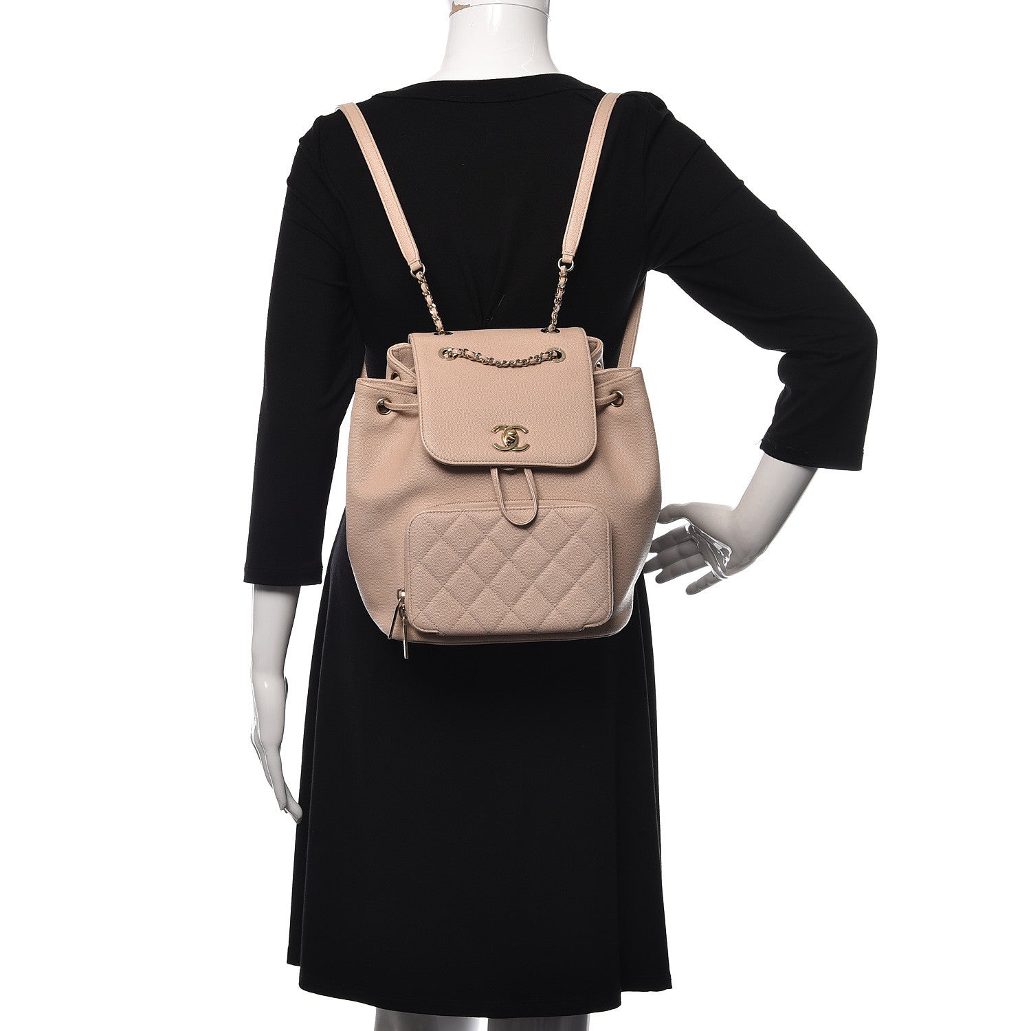 Chanel Caviar Quilted Business Affinity Backpack Beige 2 of 11