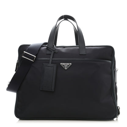 Prada Tessuto Nylon Saffiano Briefcase Navy 1 of 9