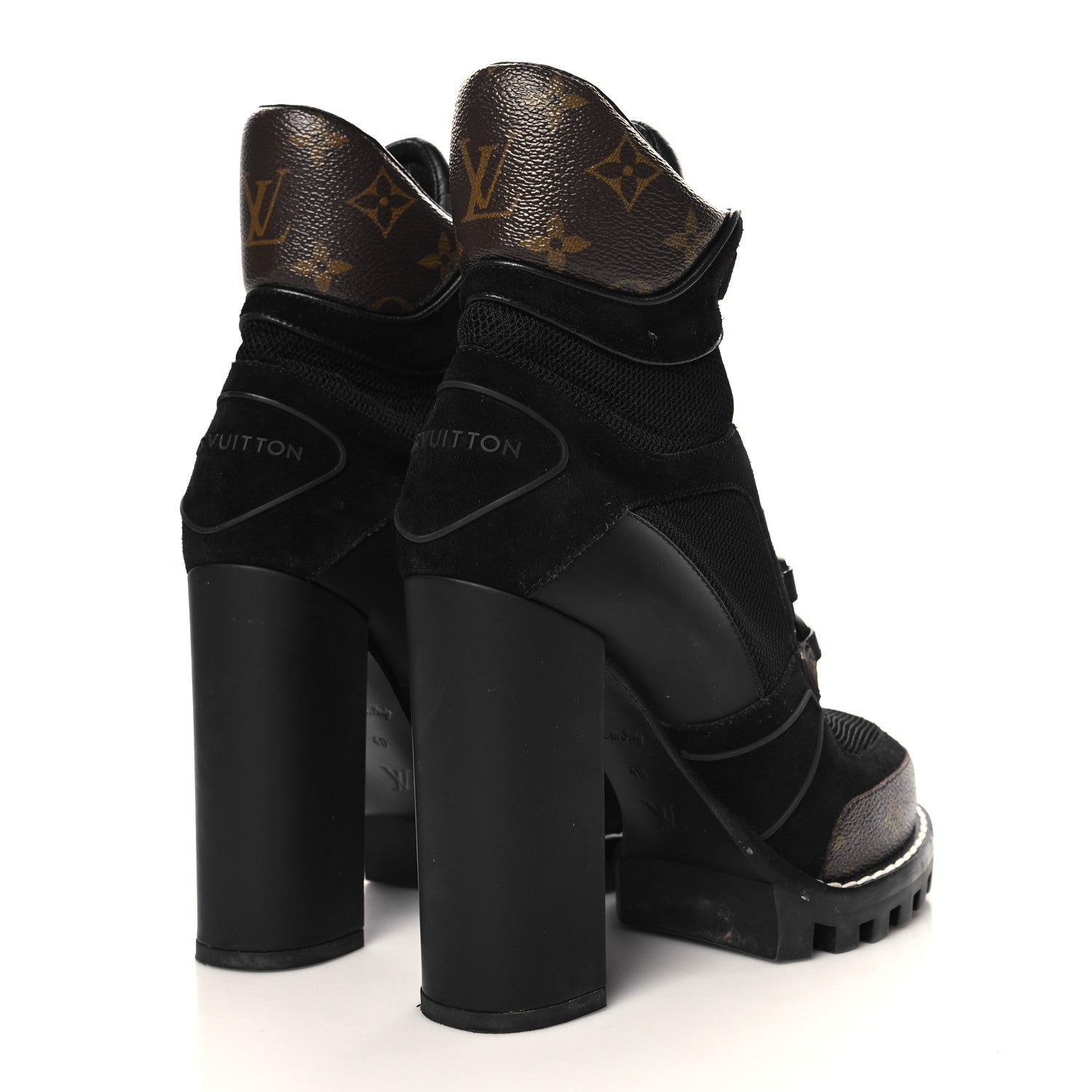 Louis Vuitton Suede Calfskin Monogram Star Trail Ankle Boots 40 Black 5 of 8