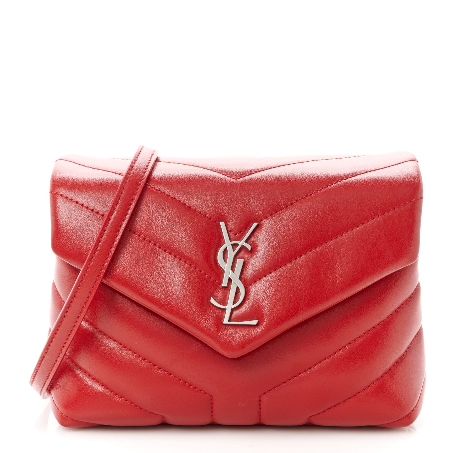 Calfskin Y Quilted Monogram Toy Loulou Crossbody Bag Rouge Eros