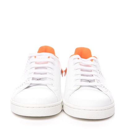 Valentino Garavani Calfskin Womens Backnet Sneakers 37 White Orange Fluo 2 of 10