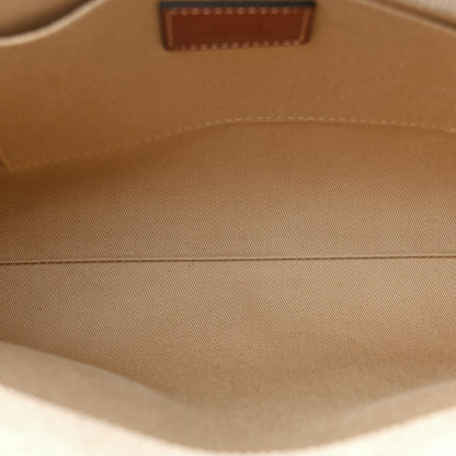 Chloe Cotton Calfskin Small Woody Ribbon Tote With Strap White Brown 5 of 10